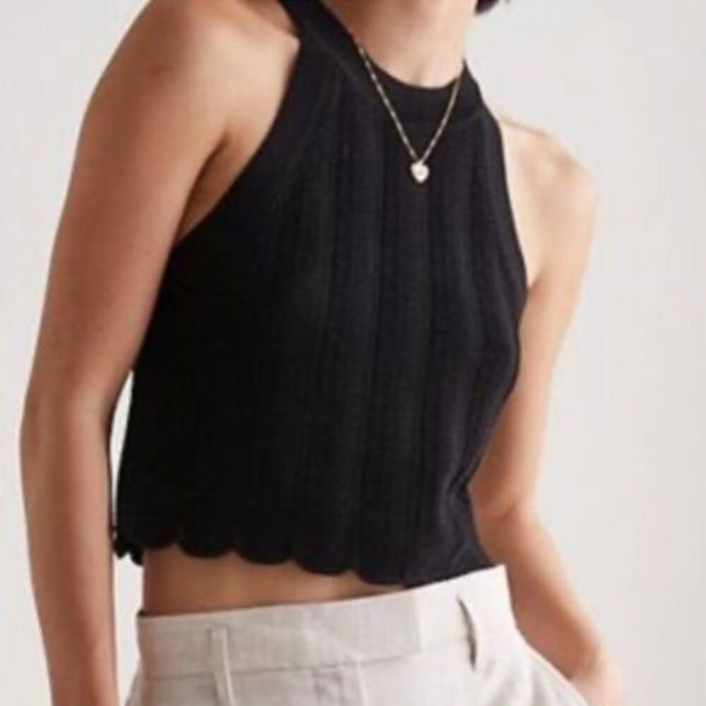 *EUC* Aritzia Wilfred Black New Halter Knit Tank - Black - Size Small